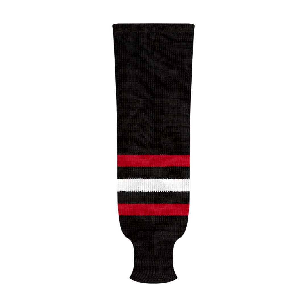 Kobe 9800 Pro Knit Hockey Socks: Chicago Blackhawks Black