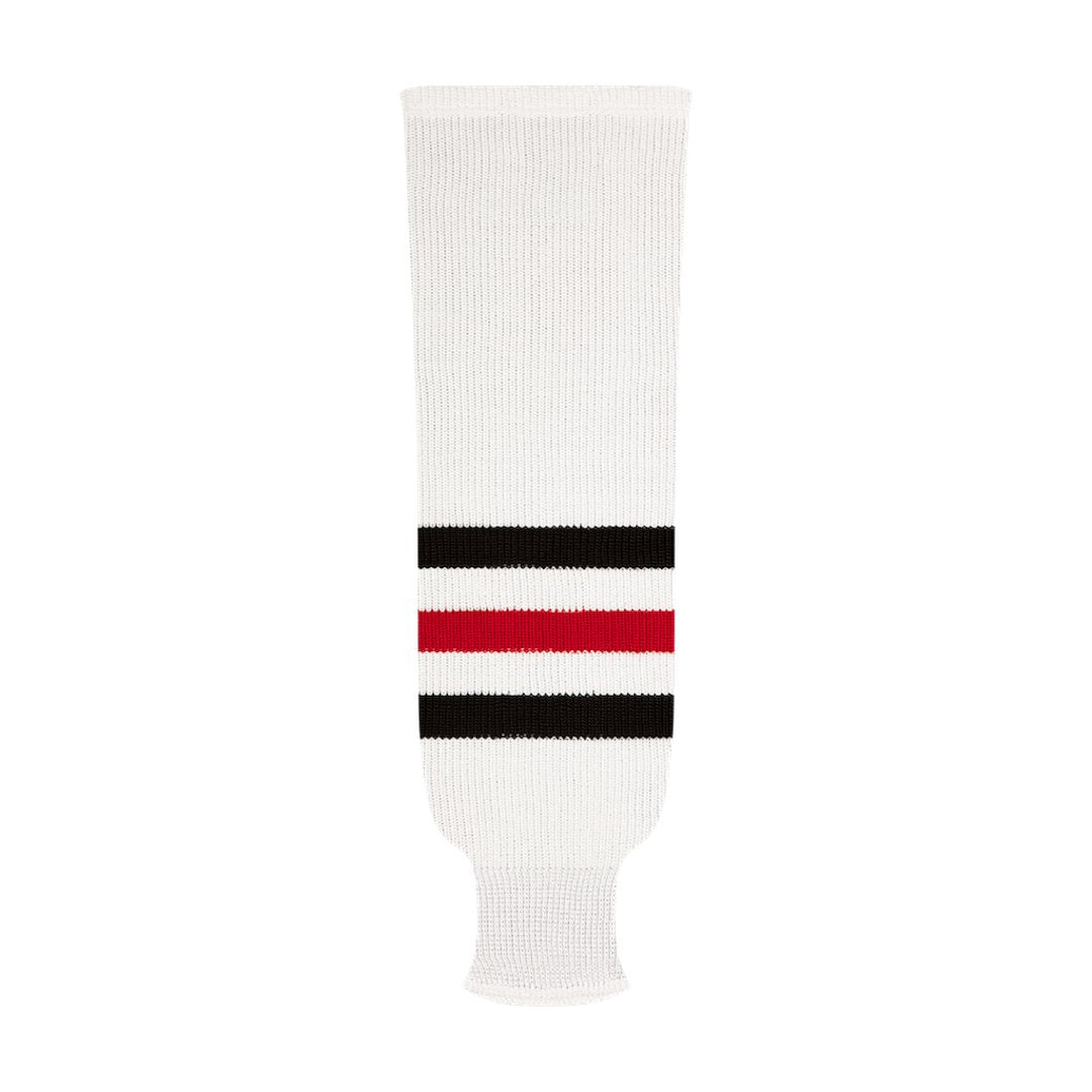 Kobe 9800 Pro Knit Hockey Socks: Chicago Blackhawks White