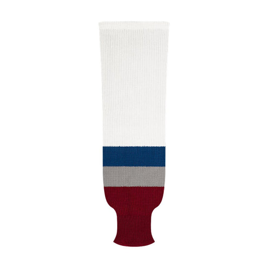 Kobe 9800 Pro Knit Hockey Socks: Colorado Avalanche White