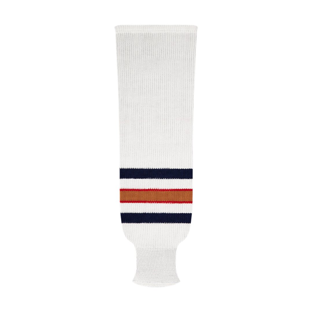 Kobe 9800 Pro Knit Hockey Socks: Edmonton Oilers Retro White