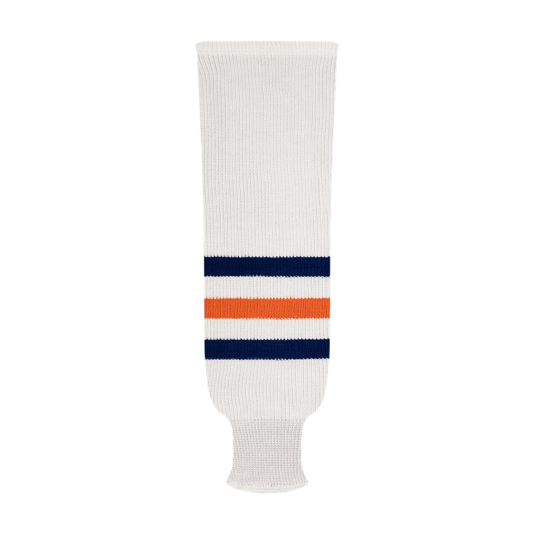 Kobe 9800 Pro Knit Hockey Socks: Edmonton Oilers White