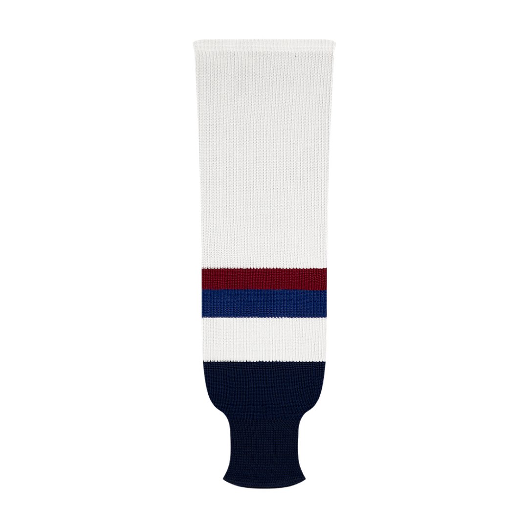 Kobe 9800 Pro Knit Hockey Socks: Vancouver Canucks White Navy