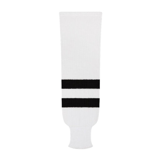 NHL Pattern 9800 Knit Hockey Socks: White Black