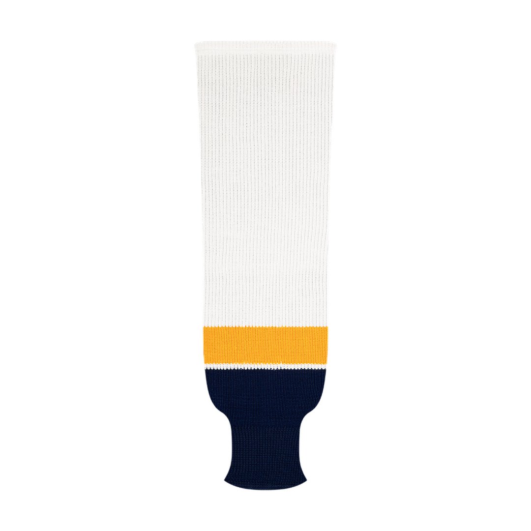 NHL Pattern 9800 Knit Hockey Socks: Nashville Predators White