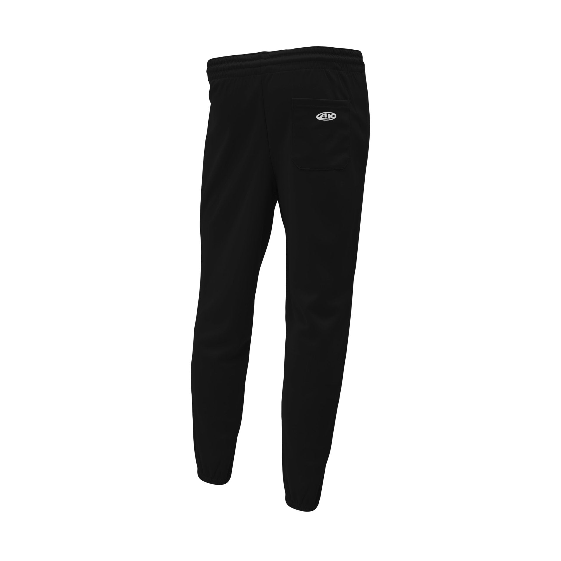 Premium Baseball Pants, Drawstring, Elastic Bottom, Black, ba1371-001, back