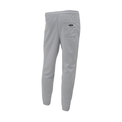 Premium Baseball Pants, Drawstring, Elastic Bottom, Grey, ba1371-012, back