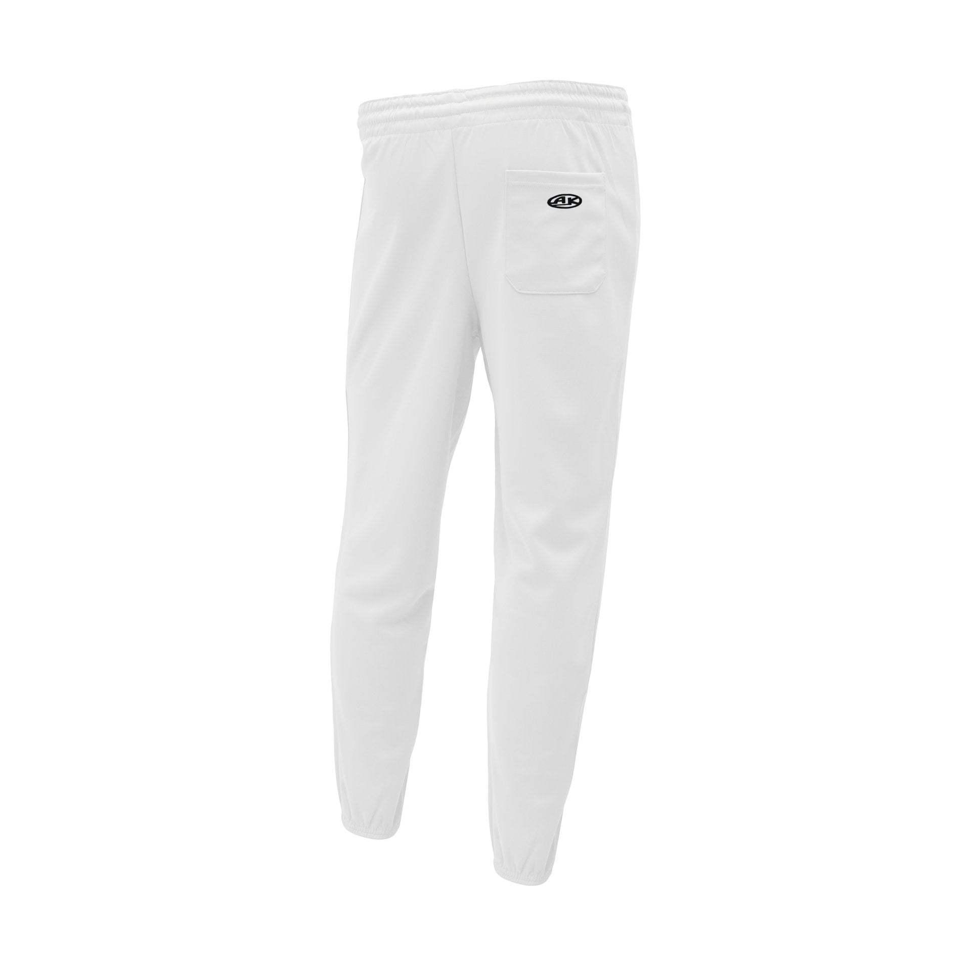 Premium Baseball Pants, Drawstring, Elastic Bottom, White, ba1371-000, back