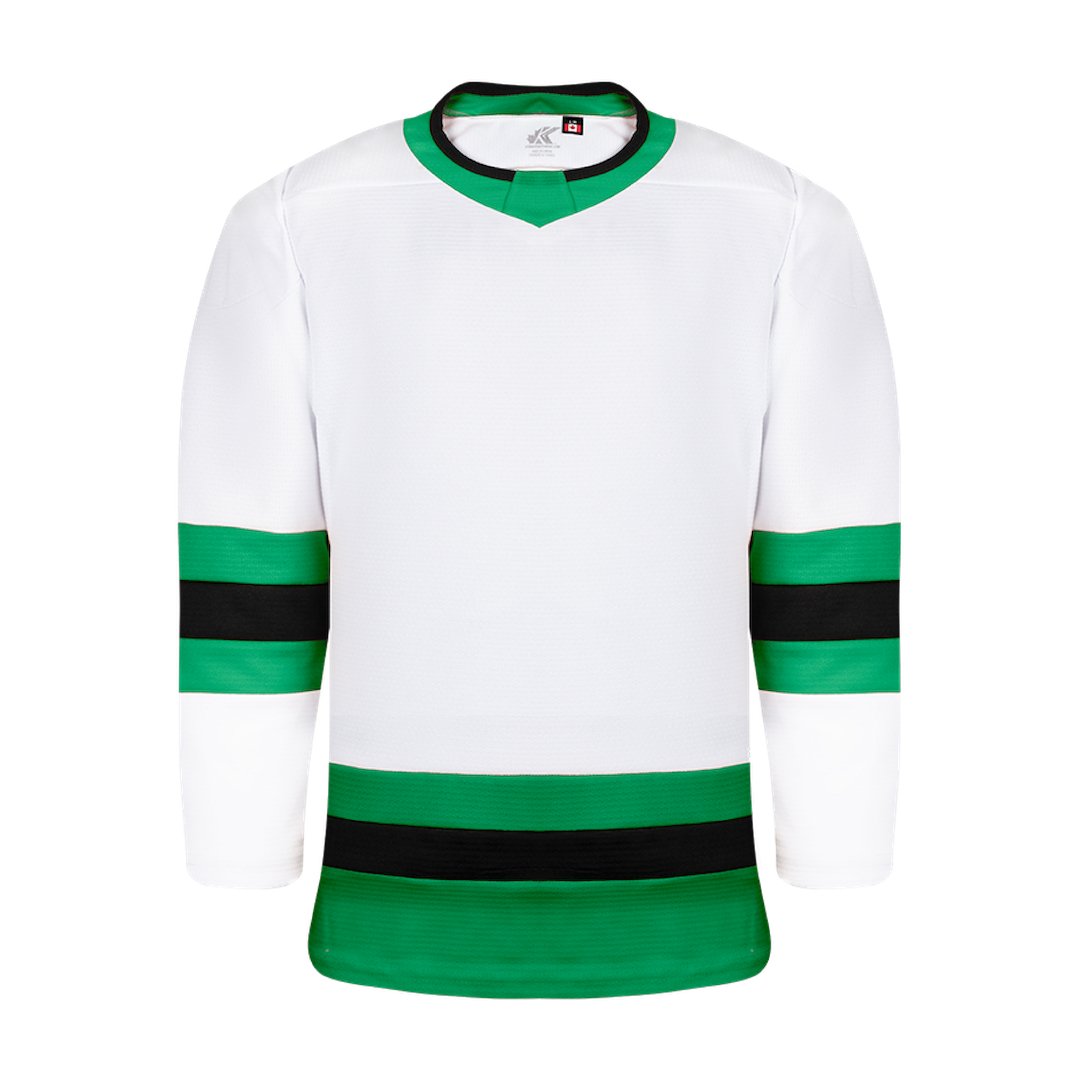 Premium League Hockey Jersey: White/Kelly Green/Black