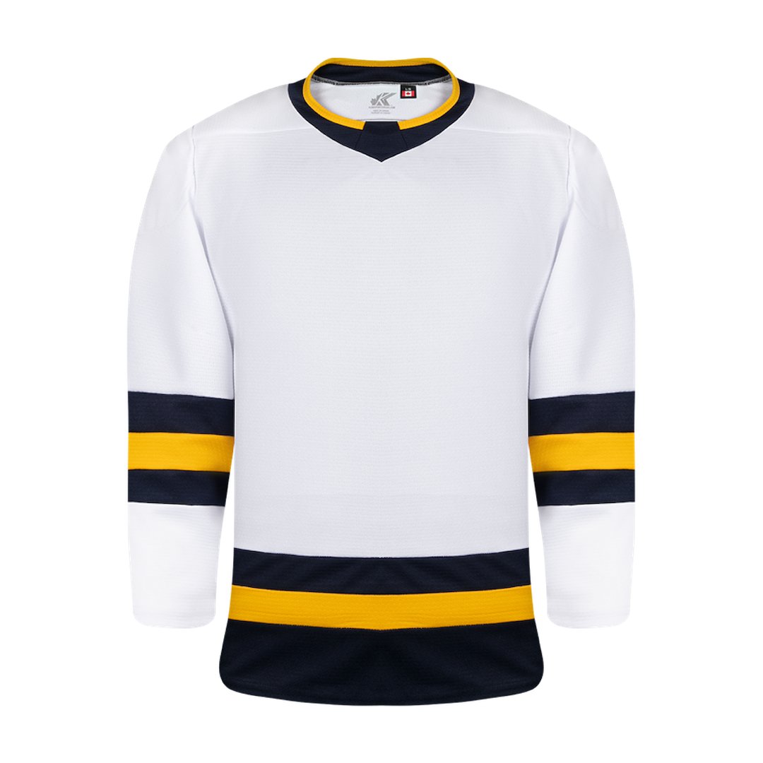 Kobe K3GL Premium League Hockey Jersey: White/Navy/Gold