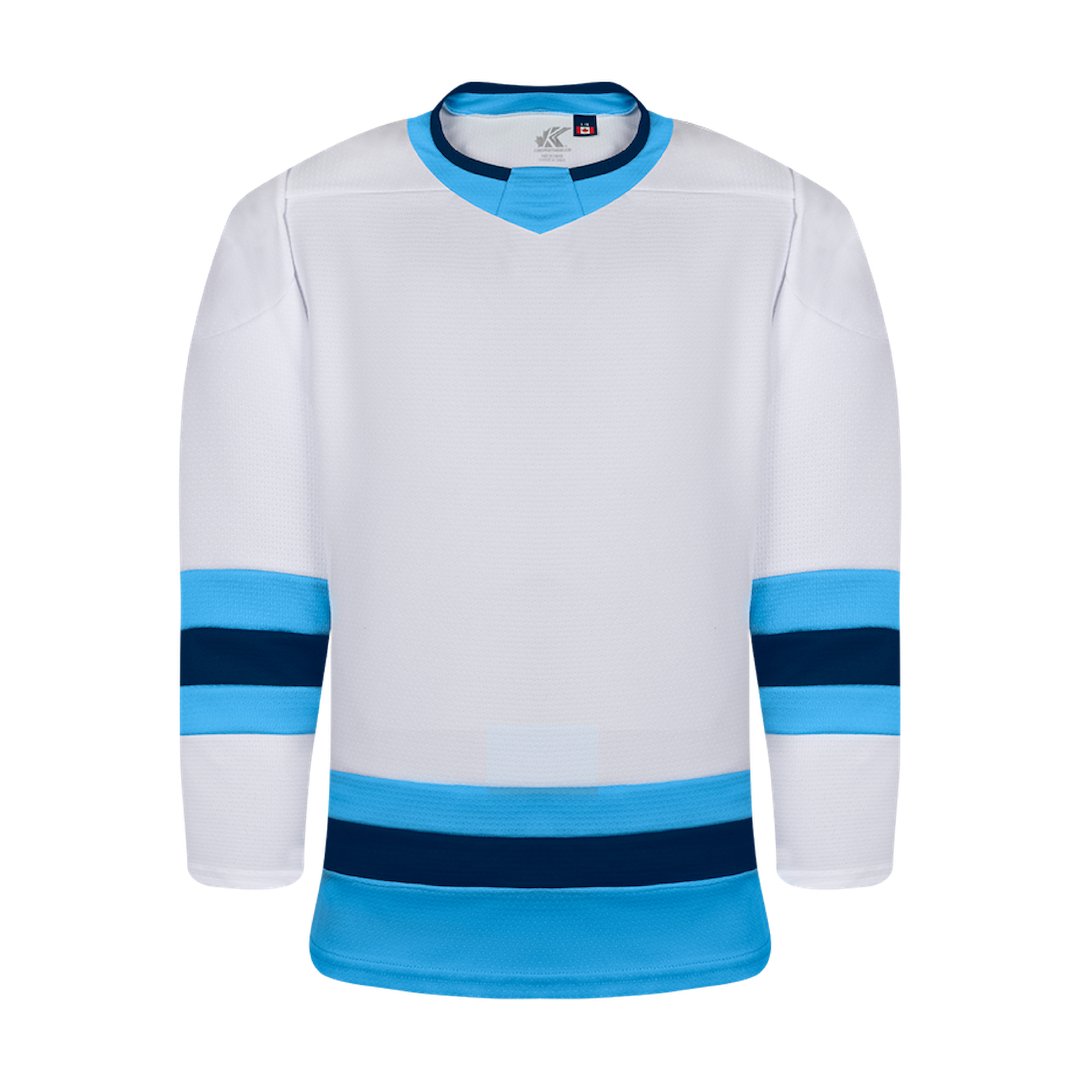 Kobe K3GL Premium League Hockey Jersey: White/Powder Blue/Navy