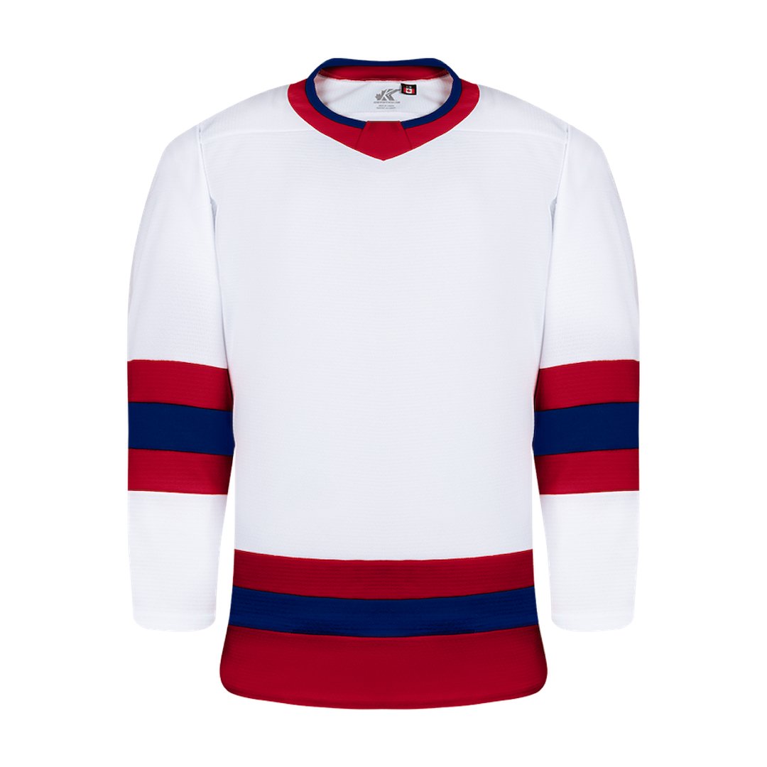 Kobe K3GL Premium League Hockey Jersey: White/Red/Royal Blue